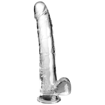 King Cock- Dildo Transparent Cu Testicule 24,8 Cm Transparent