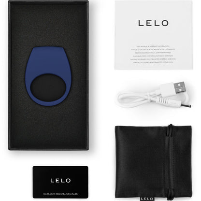 LELO - Ring Vibrator Torô 3 Blue, Application Control, Soft Silicone, 8 Vibration Modes