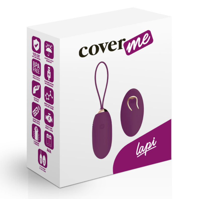 Coverme - Lapi Lilac Egg With Remote Control, Rechargeable Vibrator, 12 Vibration Modes, Soft Silicone, Made in Germany, Compact and Lightweight