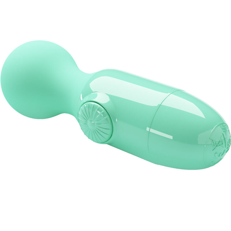 Pretty Love - Mini Wand With Small Stick, Pretty Green, Mini Vibrators, Material: Silicone, Color: Light Green