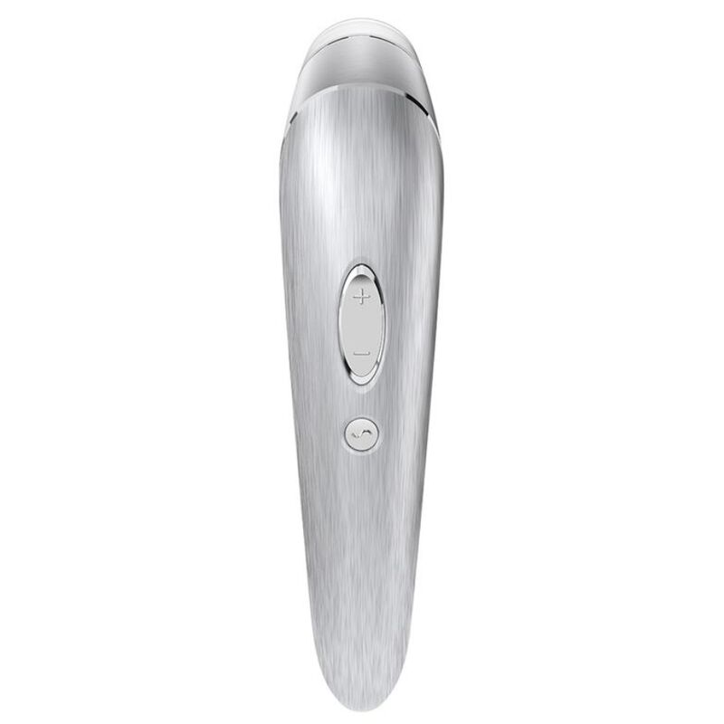 Satisfyer Luxury - Luxury Stimulator with Pressure Waves and Vibrations, Brushed Aluminum, Water Resistant, Black