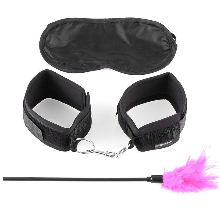 Fetish Fantasy Series - Sensual Seduction Kit with Handcuffs, Tickler and Satin Mask