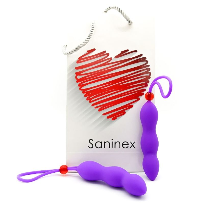 Saninex Climax Anal Plug With Lilac Penis Ring Dual Stimulation Anal Plug High Quality Soft Silicone