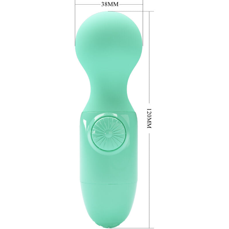 Pretty Love - Mini Wand With Small Stick, Pretty Green, Mini Vibrators, Material: Silicone, Color: Light Green