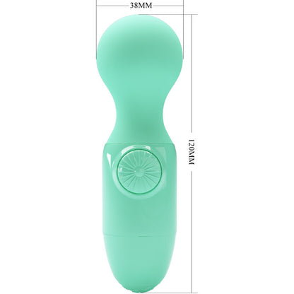 Pretty Love - Mini Wand With Small Stick, Pretty Green, Mini Vibrators, Material: Silicone, Color: Light Green