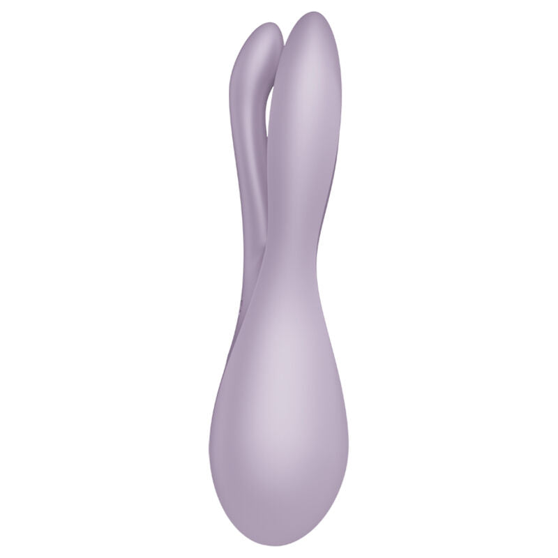 Satisfyer Vibrator Threesome 2 Purple - Clitoral Stimulation, 12 Vibration Programs, 3 Powerful Motors, Water Resistant, Soft Silicone, 15 Year Warranty