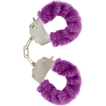 Toyjoy - Purple Furry Bondage Cuffs with Chrome Chain and Keys