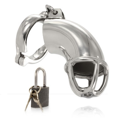 Metal Hard - Lancelot Diamond Tube Stainless Steel Chastity Device, Cage Diameter 3.8cm, Ring Inner Diameter 4.5cm, Hypoallergenic, With Locker and Key