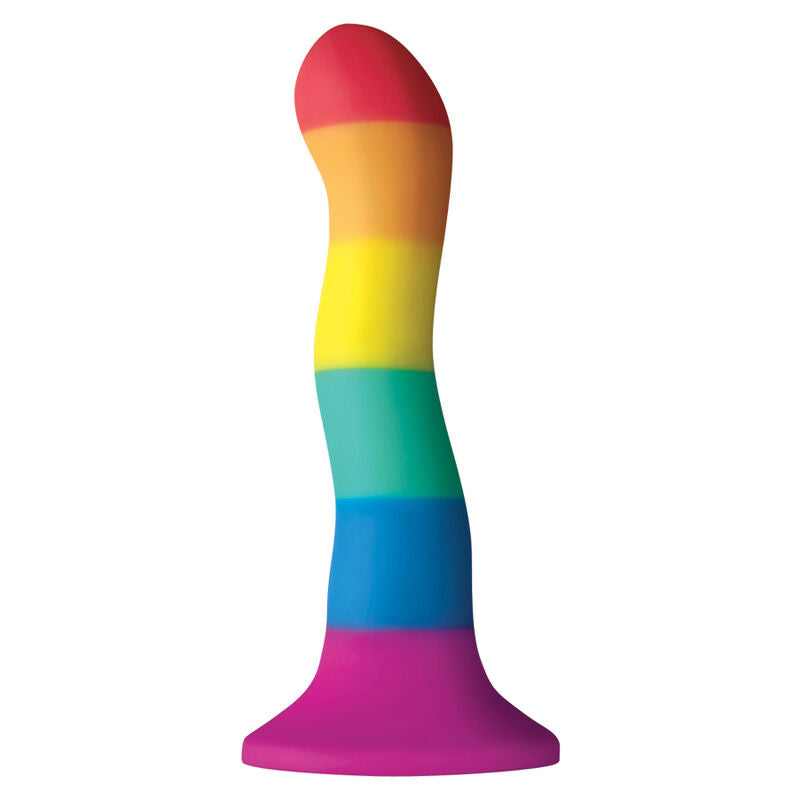 Pride - LGBT Flag Wave Dildo, Total Length 19cm, Soft and Firm Silicone, Strong Suction Cup