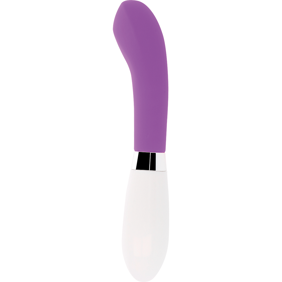 Glossy - John Violet Vibrator, Curved Vibrator with 10 Functions, Total Length 12cm, Silicone Material, Works with 2 AAA Batteries