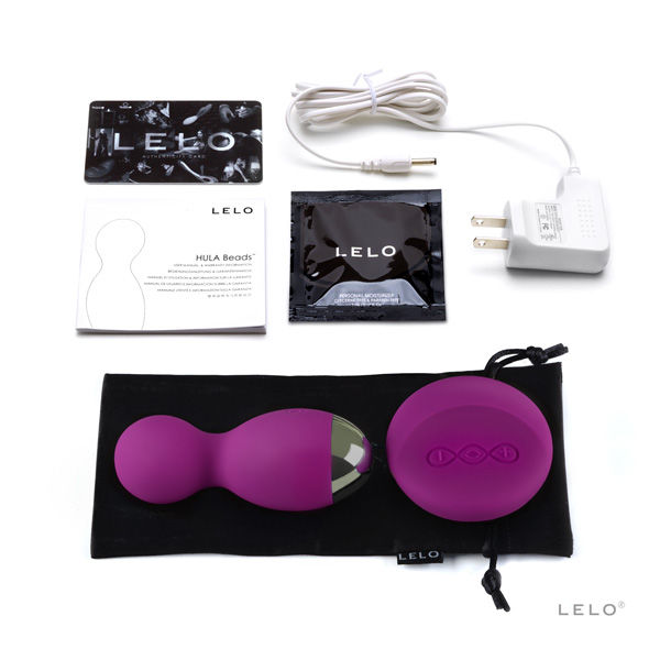 Lelo Hula Beads Deep Rose - Pleasure Beads with Rotation and Vibration, Dimensions 98 x 38 x 37 mm, Rechargeable, Wireless Remote Control