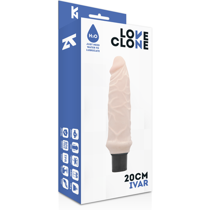 Loveclone - Realistic Self-Lubricating Vibrator, Soft and Waterproof, 20 x 4 cm