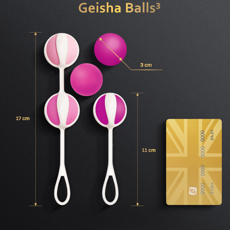 G-Vibe - Set of 5 Geisha Balls3 Pink Sugar, Pelvic Floor Training System with Medical Silicone Balls, 5 Interchangeable Weights