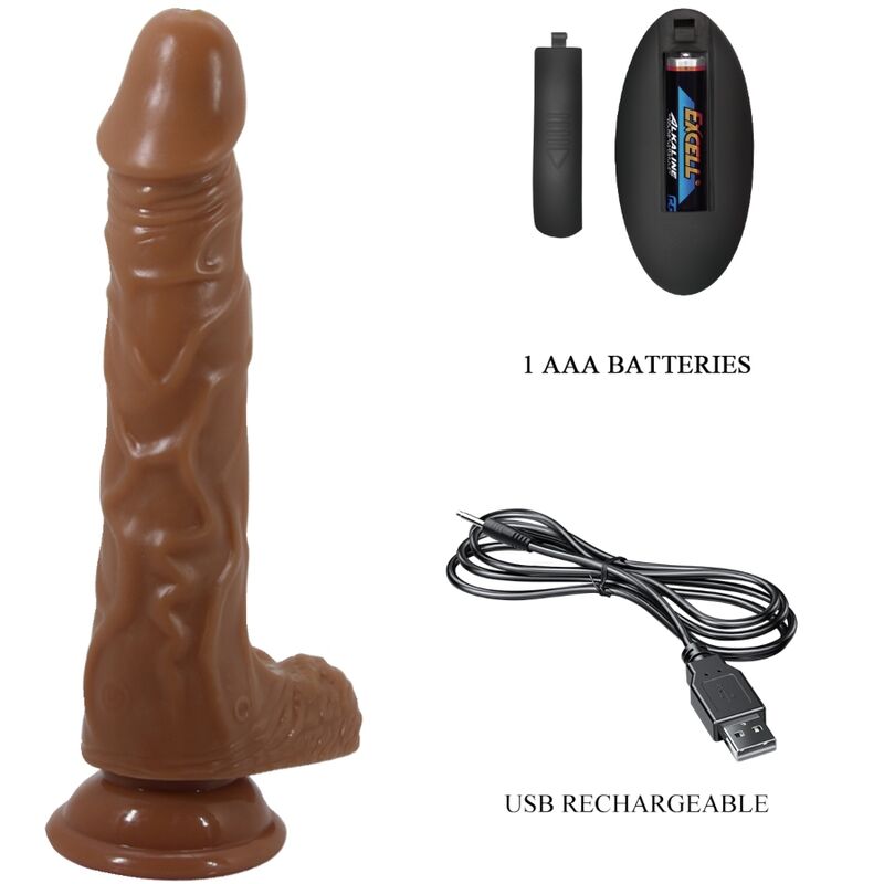 Baile Dildos- Vibrator Realist Bodach Cu Ventuză Cu Telecomandă