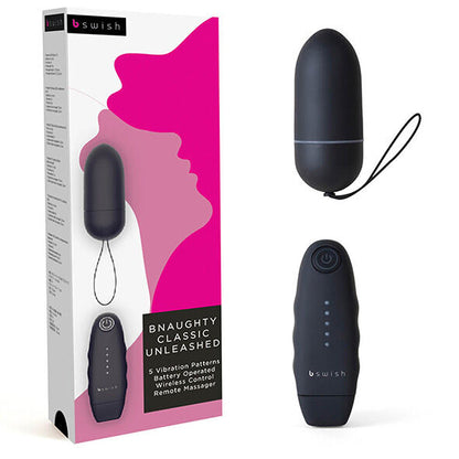 B Swish Bnaughty Classic Unleashed Black - Waterproof Multifunctional Bullet Vibrator with Wireless Remote Control