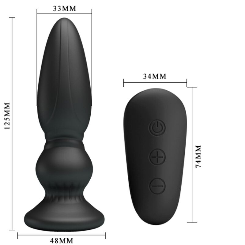 Mr Play- Vibrator Puternic Cu Telecomandă Anal Plug Negru