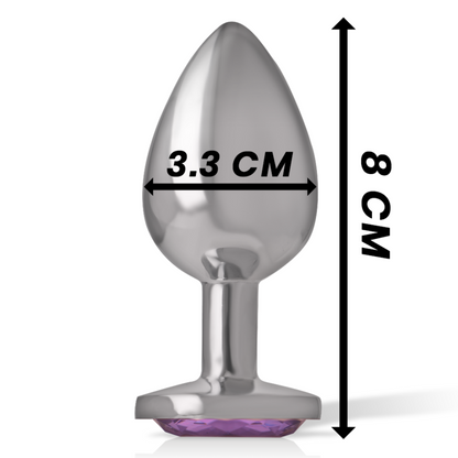 Intense Anal Toys-Dop Anal Metalic Intens Din Aluminiu Cu Sticlă Violetă Dimensiune M