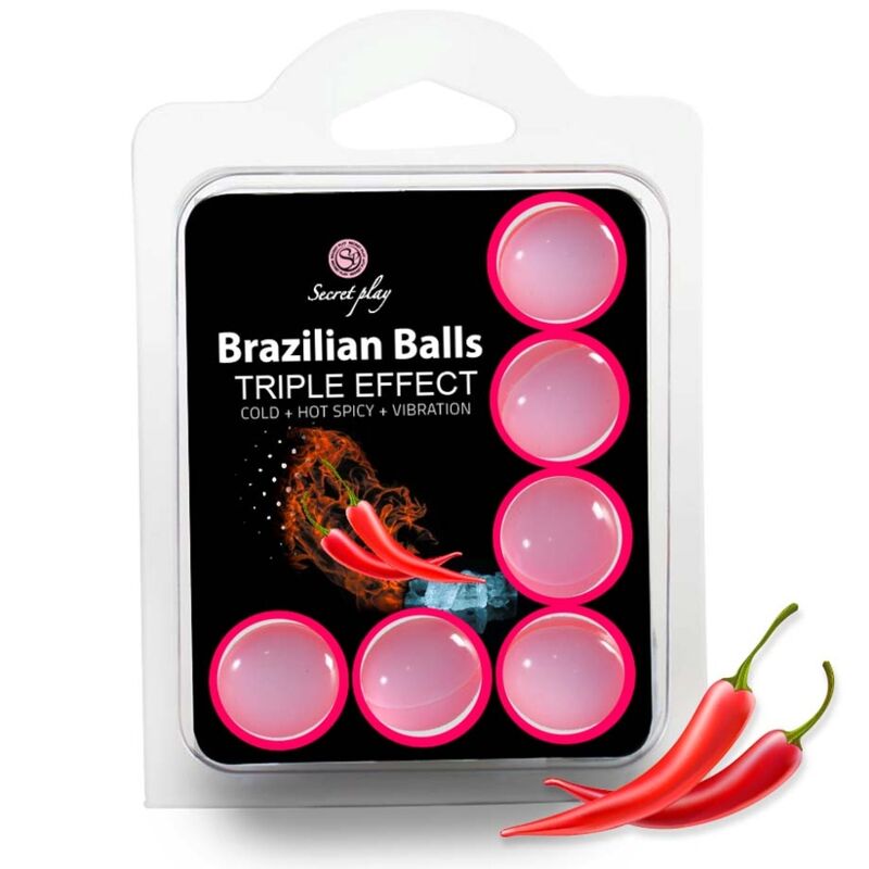 Secretplay - Set of 6 Triple Effect Brazilian Balls - 4 grams each