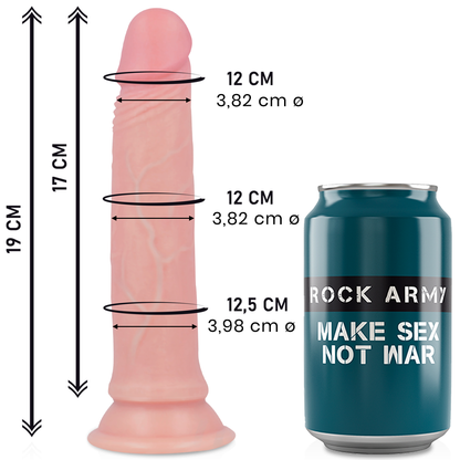 Rockarmy - Premium Liquid Silicone Avenger Realistic 19cm x 3.98cm, Soft and Realistic Silicone Dildo with Suction Cup and Hypoallergenic Material