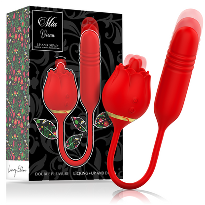 Mia - Vienna Double Licking Pleasure + Up And Down Vibrator Rechargeable, 10 Modes, IPX7