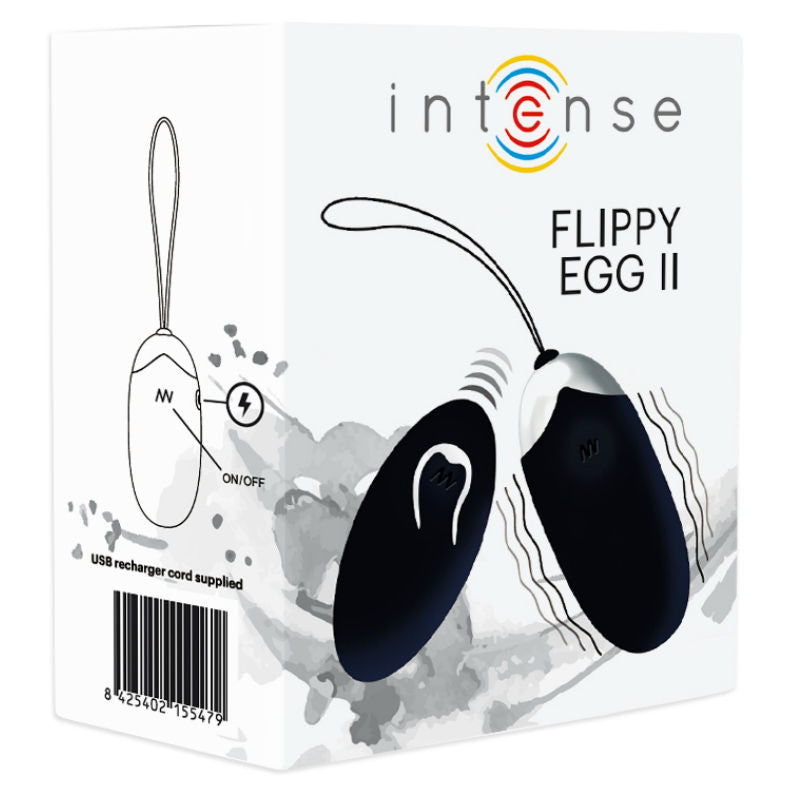 Intense Flippy II Egg Vibrator with Remote Control, Black, from Intense Couples Toys