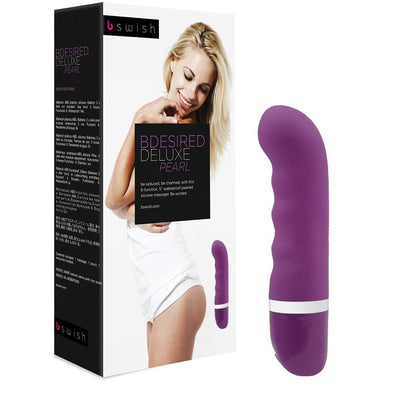 B Swish - Bdesired Deluxe Pearl Vibrator Royal Purple, Waterproof Silicone, 6 Functions, 15.24 cm