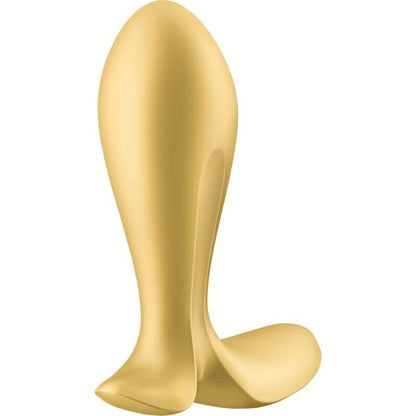 Satisfyer Intensity Anal Plug with Strong Vibration and Bluetooth Control, Gold, Body-Friendly Silicone, Water Resistant, 15 Year Warranty