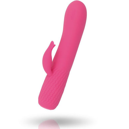 Inspire Essential - Rechargeable Wand Vibrator with Clitoral Stimulator, Soft Silicone, Deep Pink, 15 cm