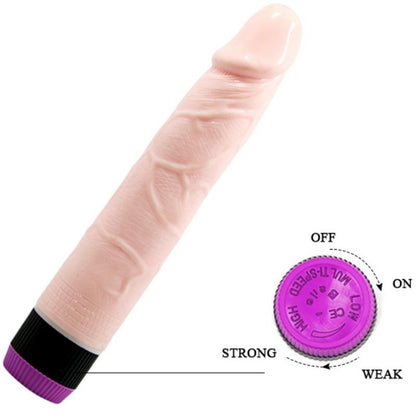 Baile Vibrators - Adour Club Realistic Vibrator 21.5 cm, Flesh Color, Ribbed Texture, Powerful Vibrations, Easy to Use and Clean, With Multiple Speeds