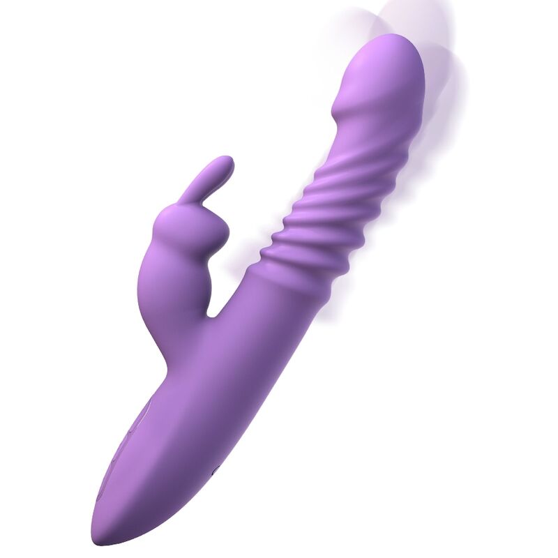 Fantasy For Her - Silicone Rabbit Thrust Clitoris Stimulator With Oscillating Heat And Vibration Function Purple