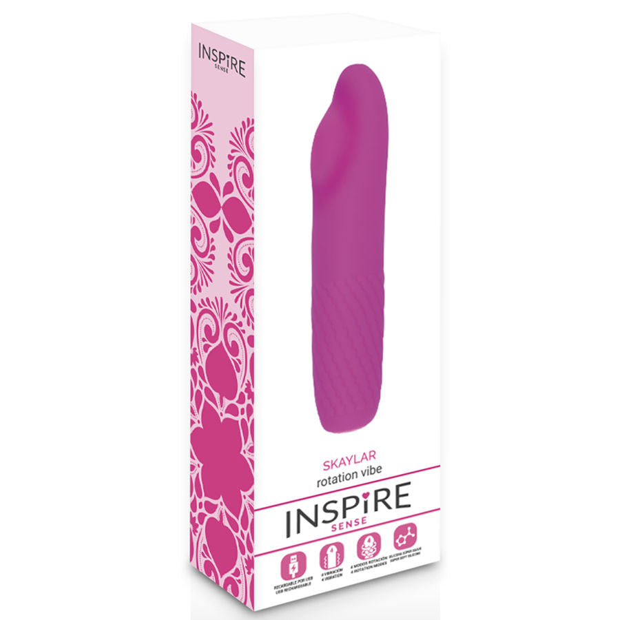 Inspire Sense - Purple Skaylar Rotating Vibrator, Hypoallergenic Silicone, Water Resistant, Rechargeable, 4 Vibration Functions + 4 Rotation Functions