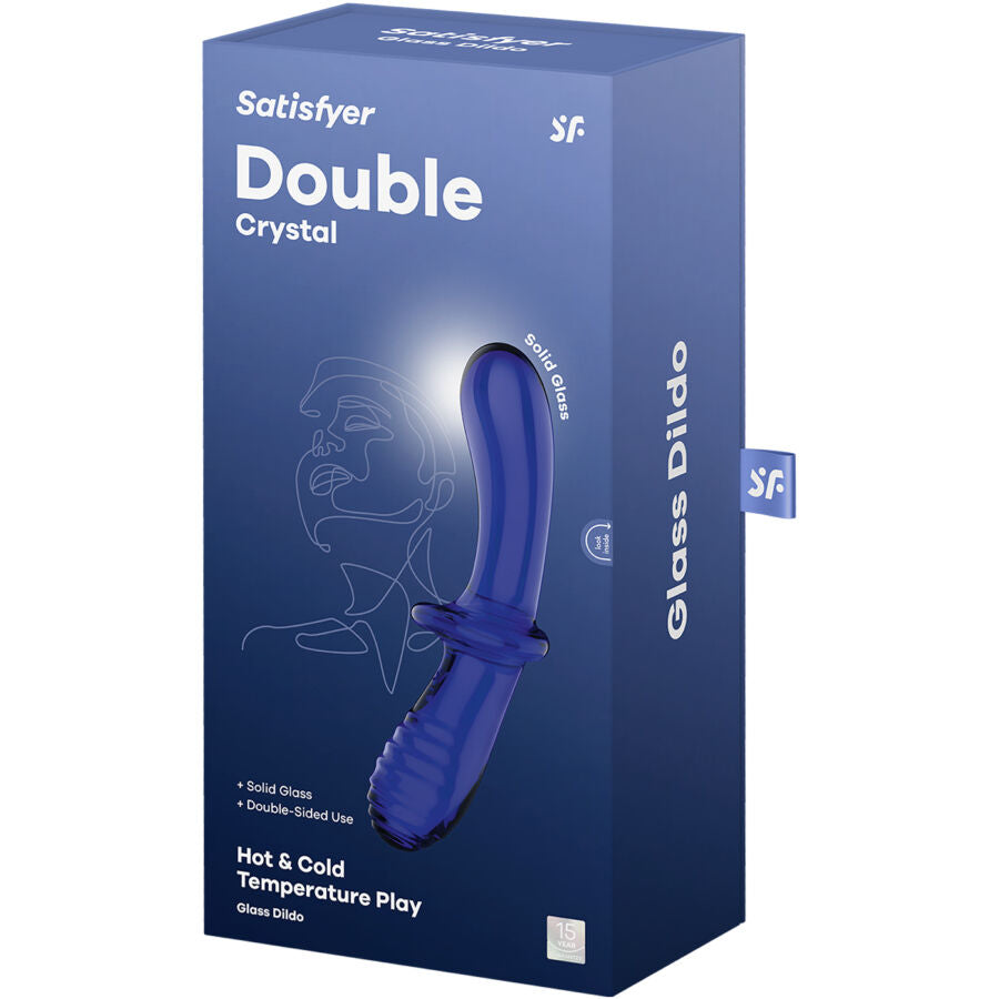 Satisfyer Crystal- Dildo Dublu De Cristal Albastru