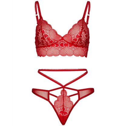 Leg Avenue Sets- 2 Piese Set De Dantelă Bralette Și Tanga M/L