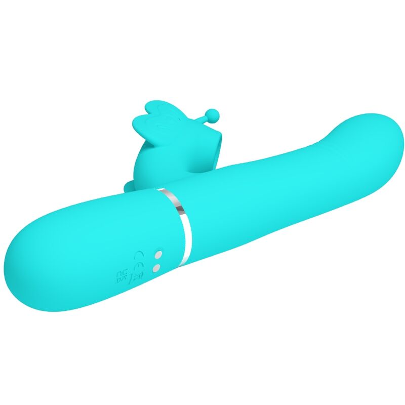 Pretty Love Flirtation- Vibrator De Iepure Multifuncțional 4 În 1 Fluture Aqua Verde