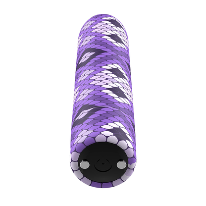 Custom Bullets - Purple Snake Rechargeable Magnetic Bullet 10 Intensities, Compact Mini Massager with 10 Vibration Functions, Dimensions: 6.25 x 2 cm