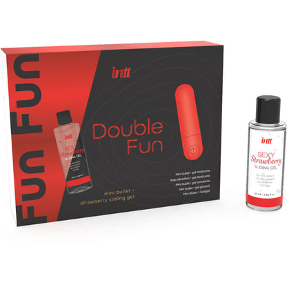 Intt Releases-  Kit Dublu De Distracție Cu Glonț Vibrator Și Gel De Masaj Cu Căpșuni