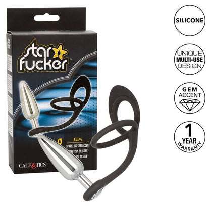 California Exotics Star Fucker Slim Anal Plug - Slim Elegance and Metallic Pleasure