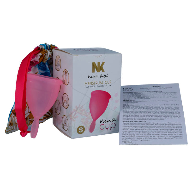 Nina Kikõ - Silicone Menstrual Cup, Pink Size S