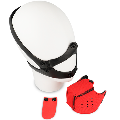 Ohmama Fetish - Red Dog Muzzle with Adjustable Strap for Fetish Games