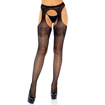 Leg Avenue Hosiery - Polka Dot Lace Suspender One Size