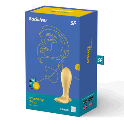 Satisfyer Intensity Anal Plug with Strong Vibration and Bluetooth Control, Gold, Body-Friendly Silicone, Water Resistant, 15 Year Warranty