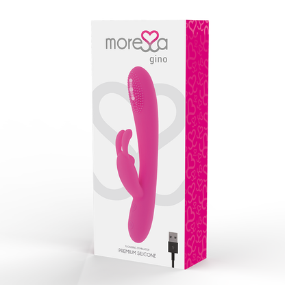 Moressa Gino - Premium Silicone Massage Vibrator, Rechargeable, 7 Vibration Modes and 3 Wave Motion Modes, G-Spot and Clitoral Stimulation