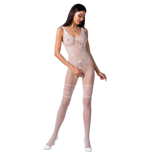 Passion Woman Bodystockings - White Bodystocking Model BS069, Sexy Lace and See-through, One Size