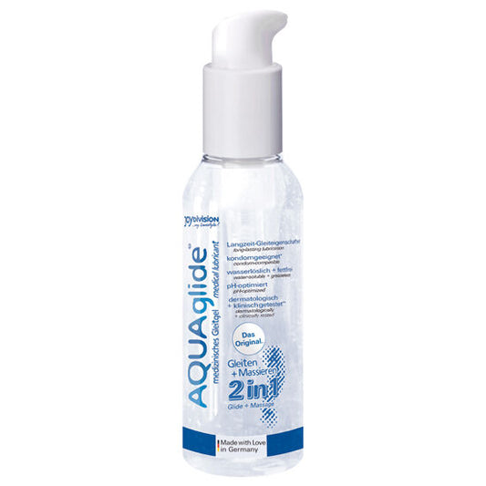 Joydivision Aquaglide - 2 in 1 Lubricant and Massage Gel, 125ml, Fat Free, Water Soluble, Medically Approved