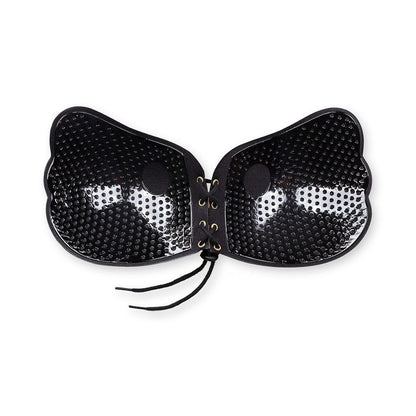 Bye Bra - C Cup Lace-It Bra In Black, Reusable, Self Adhesive, Seamless, Strapless, Push-up