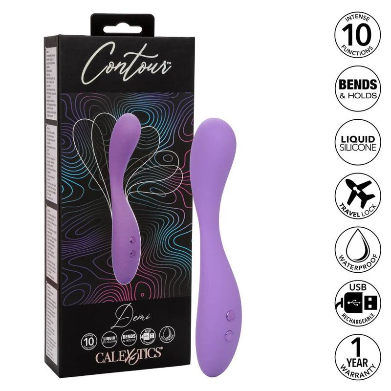 California Exotics Contour Demi Violet - Multidirectional Liquid Silicone Vibrator with 10 Functions