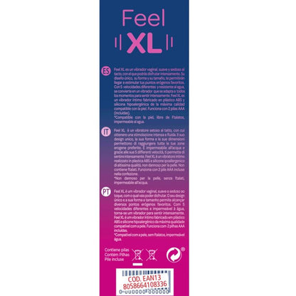 Control - Feel XL Vaginal Vibrator with 5 Speeds, Soft Silicone, 16 cm x 3.5 cm