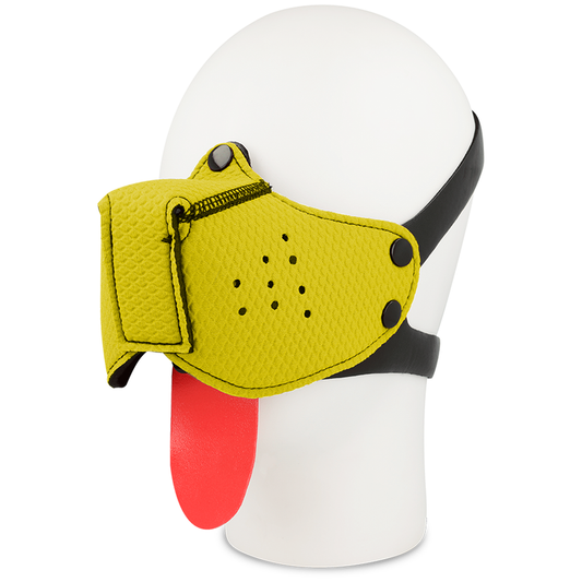 Ohmama Fetish - Yellow Dog Muzzle with Adjustable Strap for Fetish Games