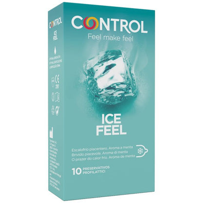 Control Condoms - Ice Feel Condoms with Cooling Effect, 10 Units