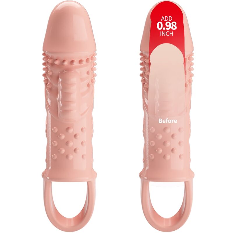 Pretty Love Cecelia Penis Sleeve Vibrator with Stronger Erection, TPR ABS, Flesh, Powered by 3 LR936 Batteries